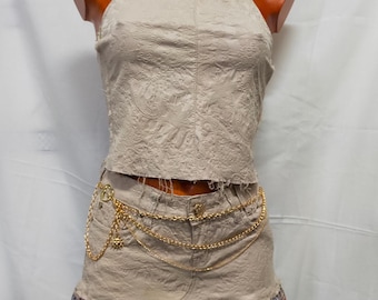 Upcycled Denim Rock Set: Einzigartiges zweiteiliges Sommer-Outfit