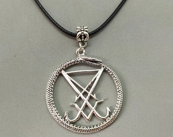 Baphomet ketting zwart Lucifer Sigil satanisch altaar kruis religieuze hangers ketting