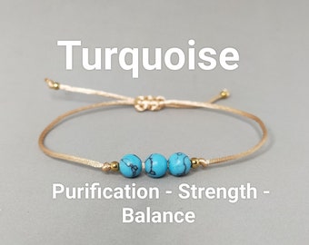 Turquoise Shamballa Bracelet Wish Bracelet Natural Stone Bracelet Minimalist Women's Bracelet with Crystals and Beads 6mm