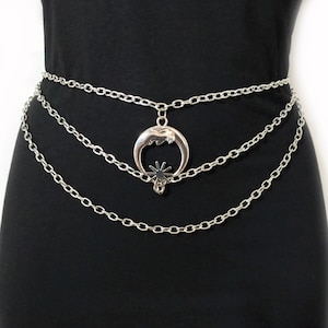 Ceinture chaîne, ceinture en métal pour femme, ceinture élégante, ceinture gothique, ceinture en métal, ceinture chaîne vintage pour femme taille haute, ceinture en métal bohème hippie