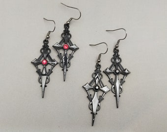 Gothic Cross Earrings: Witch Jewelry