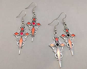 Gothic Cross Dangle Earrings: Witch Jewelry