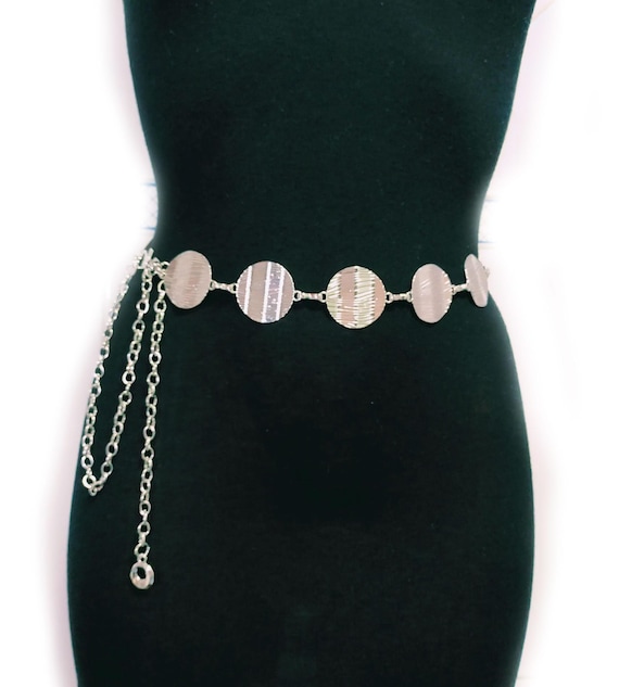 Silver Chain Belt: Vintage Adjustable Women display picture 1