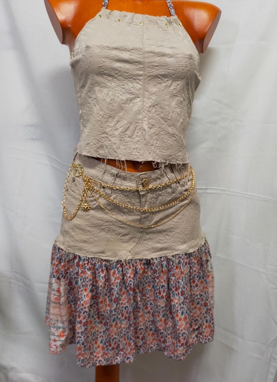 FALDA VAQUERA, Conjunto de Jean OOAK, Conjunto Vaquero Único