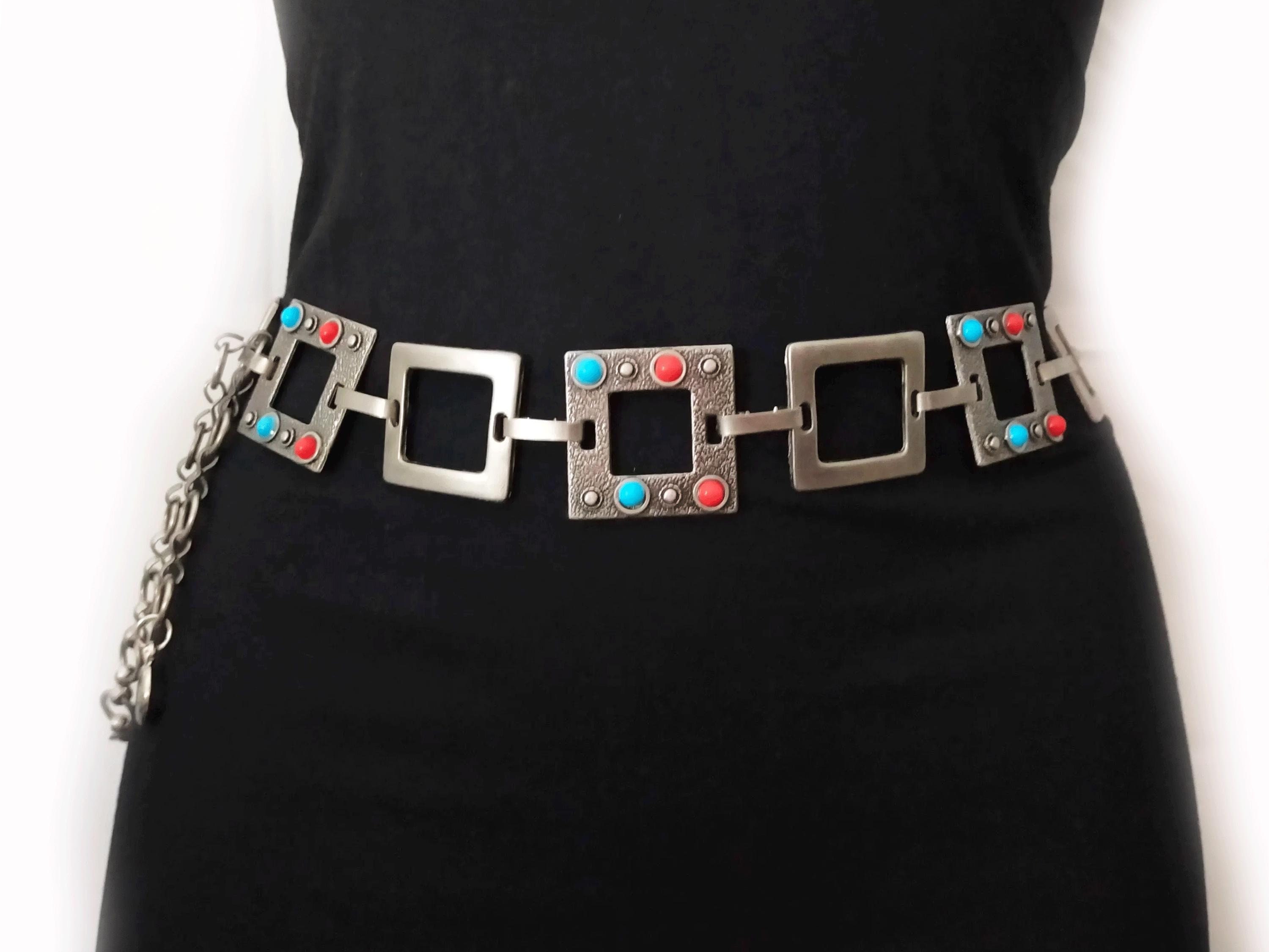 Vintage Metal Chain Belt: Boho High Waist Zinc Alloy Belt - Etsy display picture 2