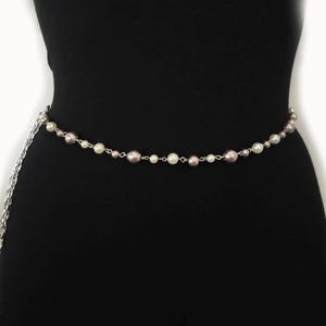 Chain Belt, Women&#39;s Pearl Belt, Elegant belt, Gothic belt, Pearl belt, Women vintage chain belt high waist, Boho Hippie Metal Belt
