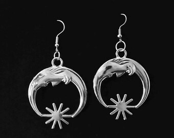 Crescent Moon Earrings: Gothic Witchy Silver Jewelry