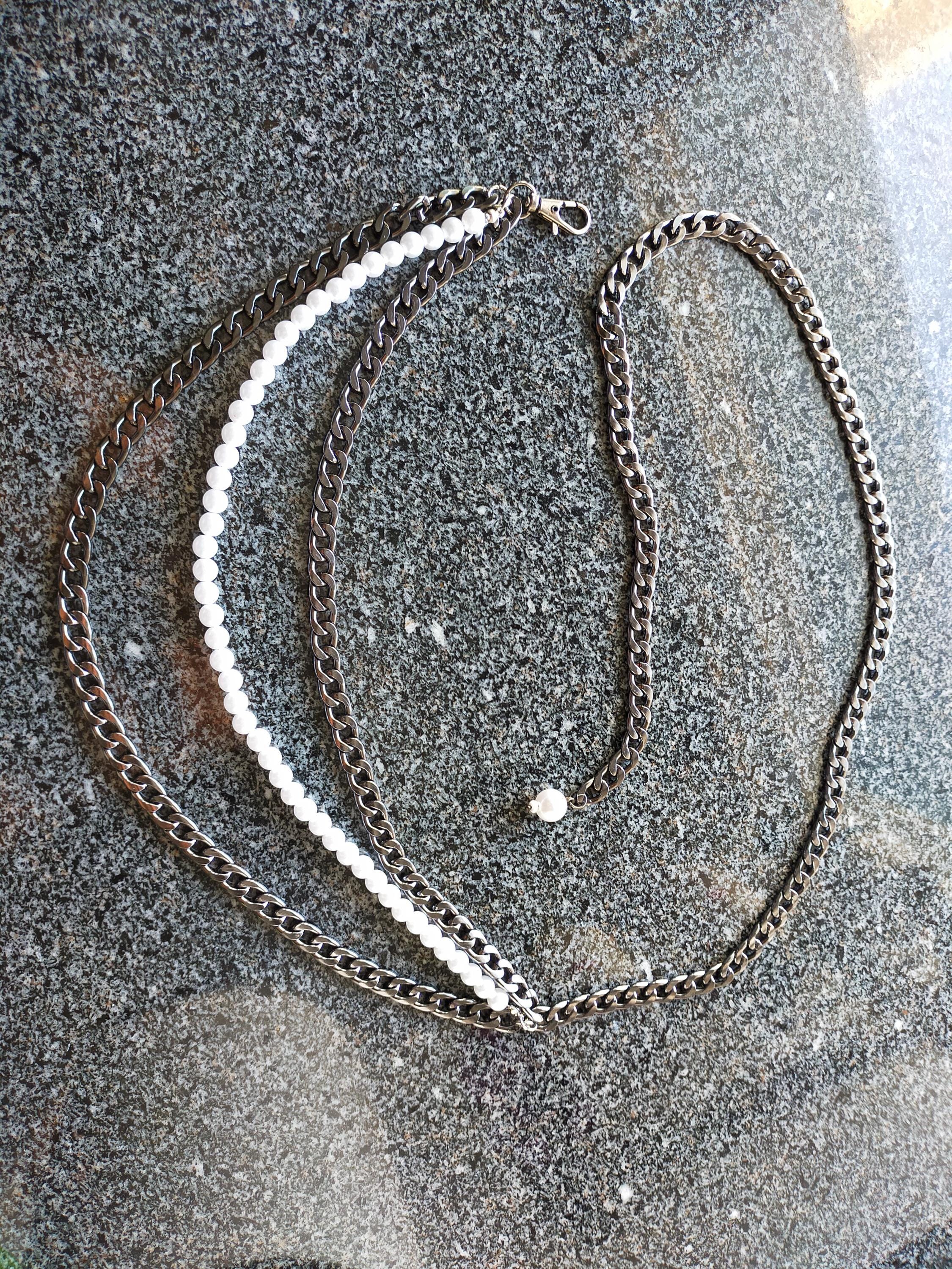 Lot De 2 Ceintures De Taille Simples En Chaîne à Disque Perlé Pour Femme, Style Minimaliste élégant