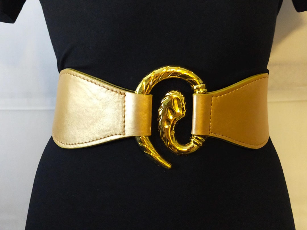 Wide Corset Belt: Gothic PU Leather Waist Cincher - Etsy display picture 2