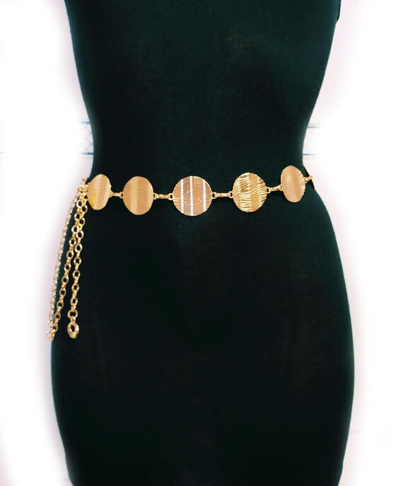 Gold Chain Belt: Adjustable Vintage Waist Belt - Etsy display picture 3