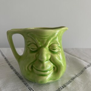 Vintage Before & After Double Sided Reg Design 862900 Small Green Toby Jug | Double Sided Pottery | Two Face Collectibles | English Pub ware