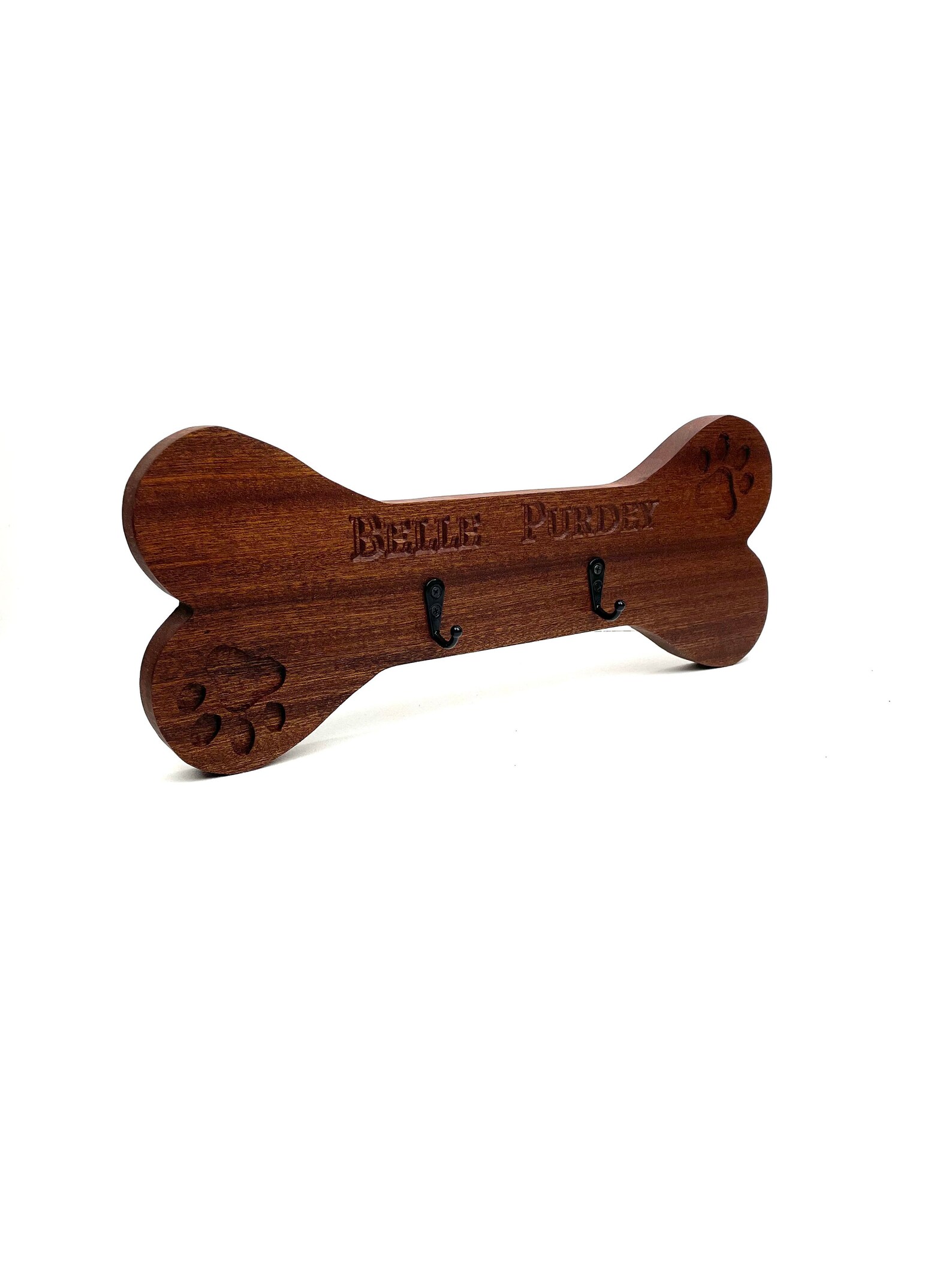 Dog bone lead holder/lead holder/wooden dog bone holder/wooden Etsy