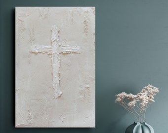 Christian Painting, Christian Wall Art, Textured Wall Art, Plaster Wall Art, Save the Children, Jesus, Cross Artwork, Bedroom Decor