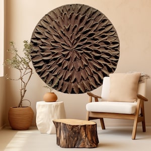 Brown wall decor, Round wall art, Wabi sabi wall art, Earth tone wall art, Wabisabi decor, Circle wall art, Plaster wall art