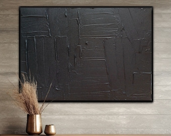Arte mural de yeso negro: textura 3D, decoración dimensional