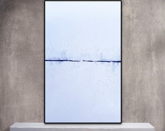 Wall art minimalist, White wall art, Landscape art, Texture wall art, Black and white painting, Big wall art