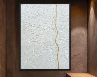 Kintsugi pottery, Kintsugi art, White plaster wall art, Sculptural art, Wall decore, Japandi art, Kintsukuroi, White and gold painting