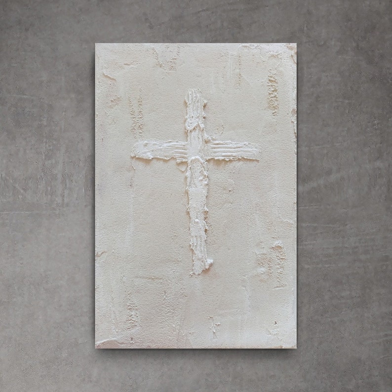 Christian Painting, Christian Wall Art, Textured Wall Art, Plaster Wall ...