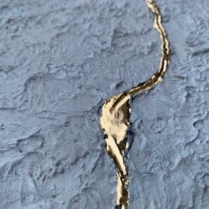 Kintsugi Concrete Bas Relief: Japanese Gold Art