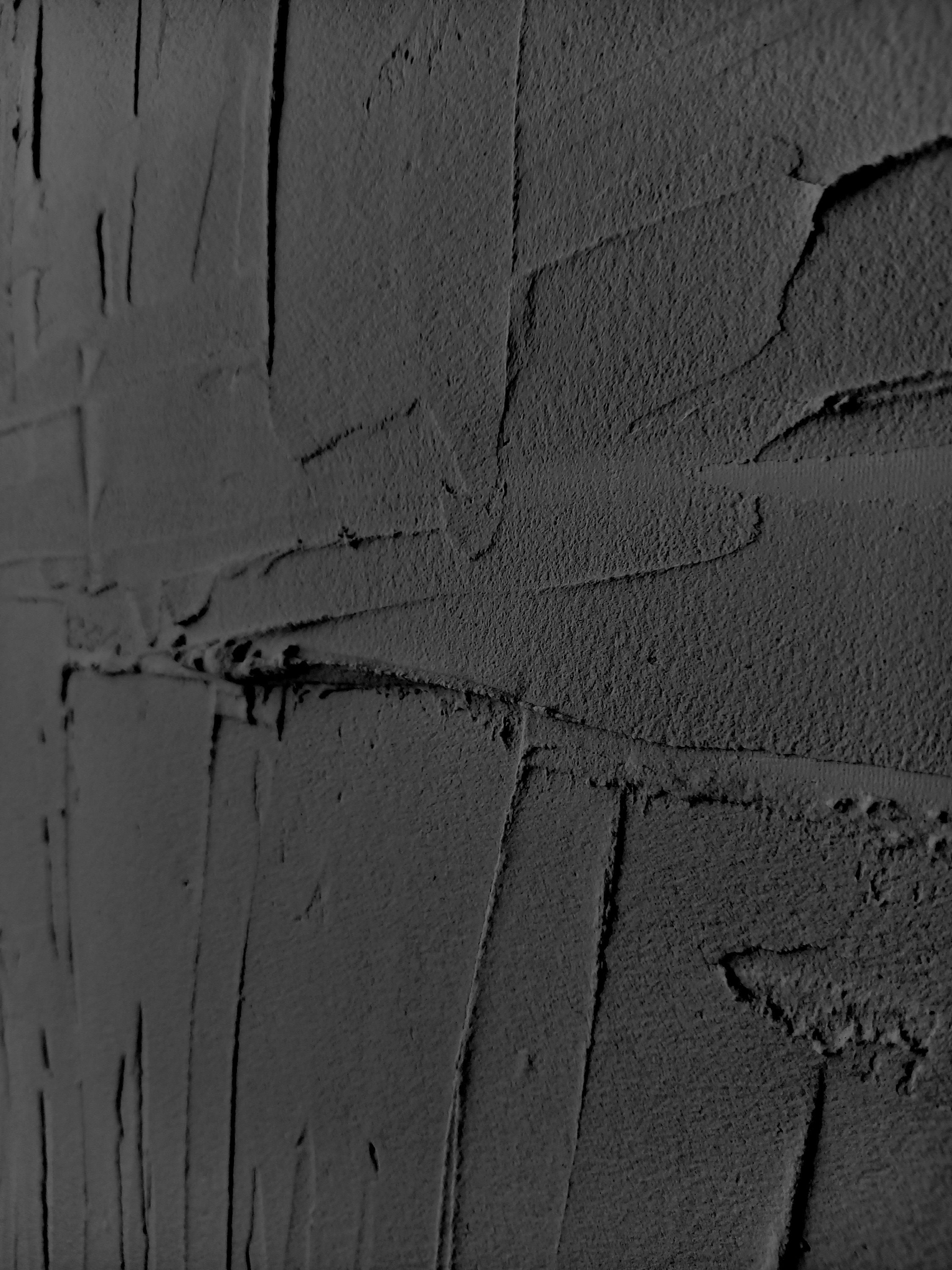 Black Large Wall Decor, Black Textured Wall Art, Plaster Art