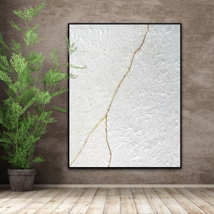 Kintsugi Plaster Wall Art: Wabi Sabi Gold Repair