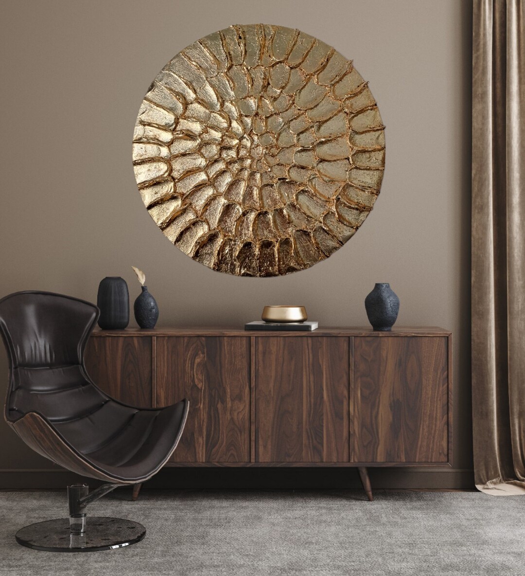 Brass Wall Art, Round Wall Art, Gold Wall Decor, Circle Wall Art ...
