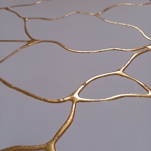 Japandi wall art, White textured art, Gold wall decor, Japanese ceramics, Kintsugi pottery, Japandi furniture, Japan art, Kintsugi