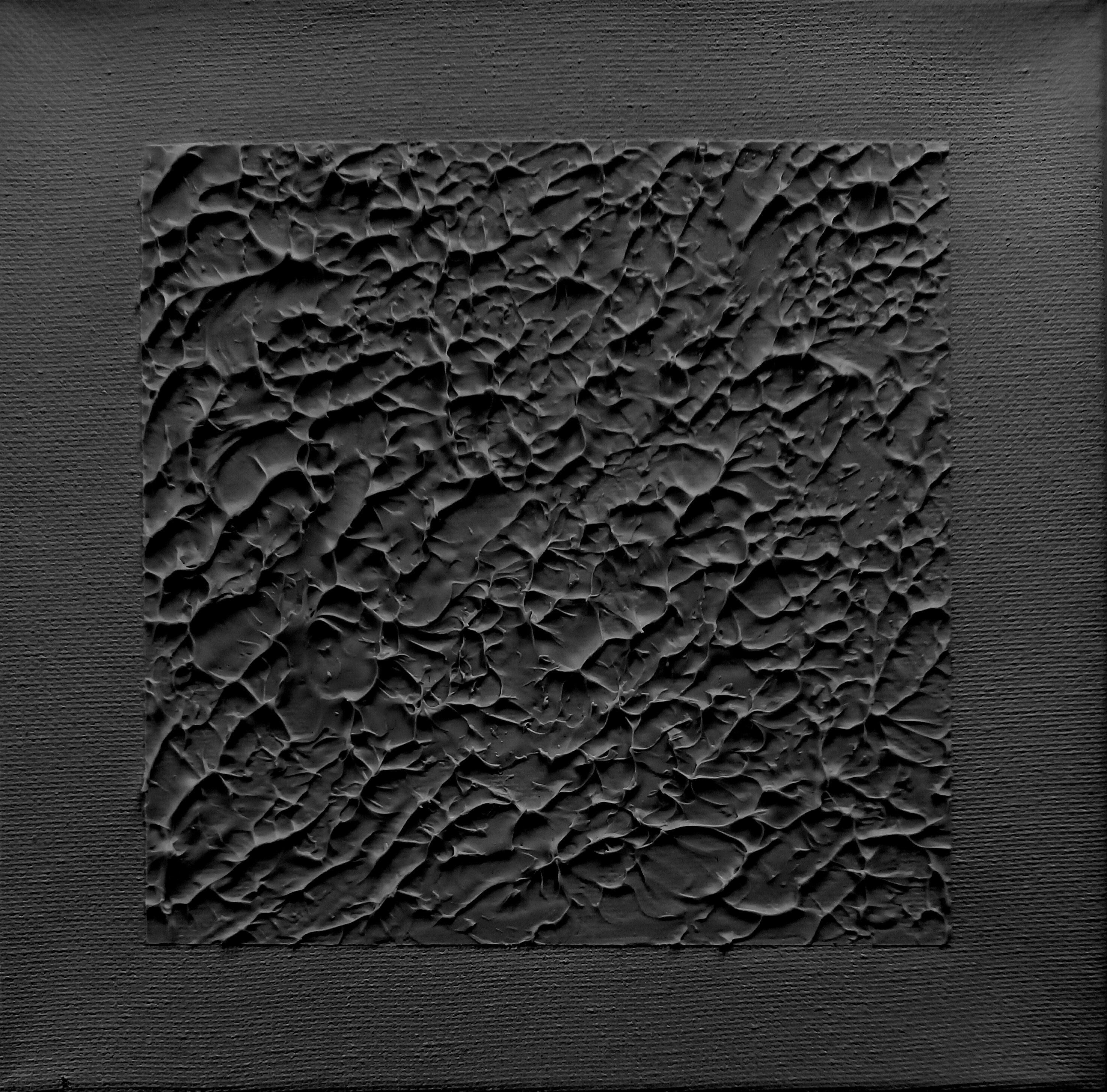 Black Plaster Wall Art, Abstract Painting Set of 2, Large Black Texture