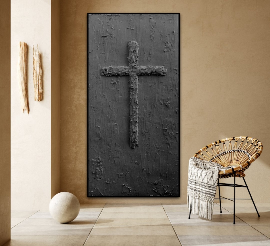 Jesus Art, Cross Wall Decor, Modern Christian Art, Christian Wall Decor