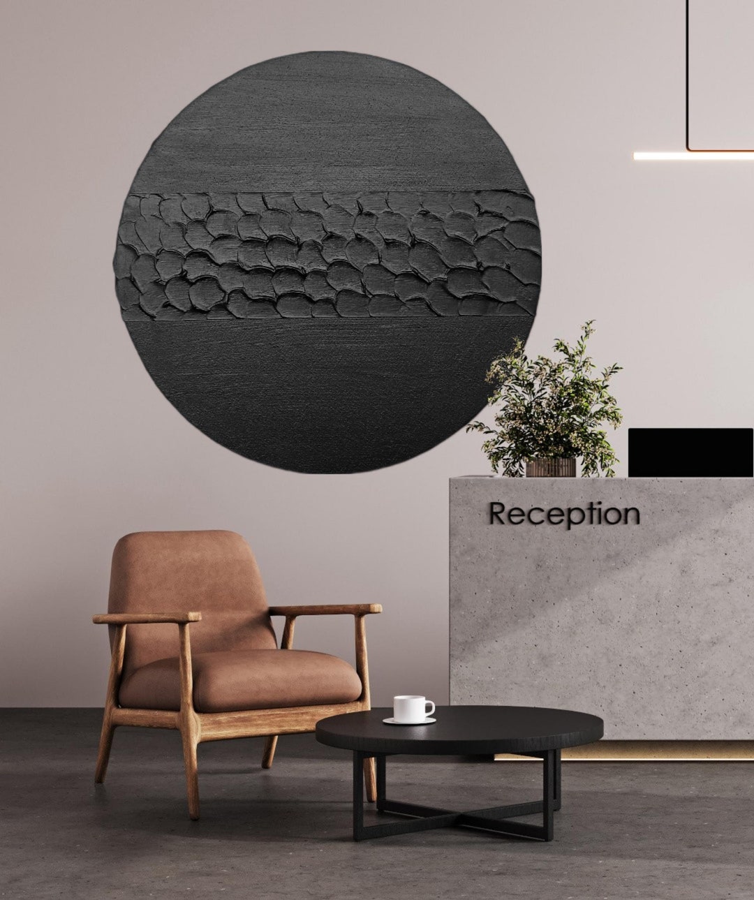 Round Wall Art, Circle Wall Art, Circular Wall Art, Black Wall Art