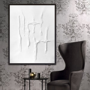 Minimalistische kunst, Weiss wanddeko, Minimalistische bilder, Bilder wohnzimmer, Bild kinderzimmer, Weiss, Beton deko