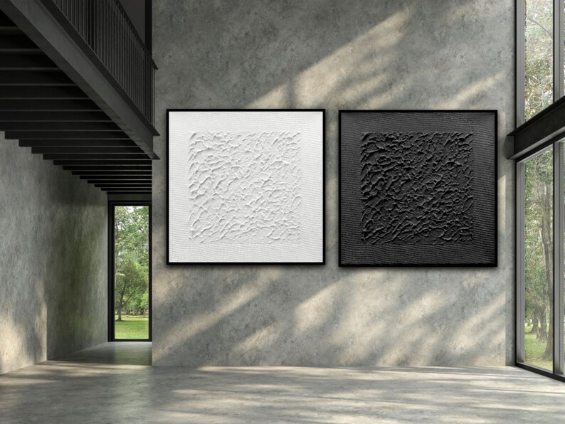 Black and White Wall Art, Artwork 2 Piece, Minimalist Wall Art