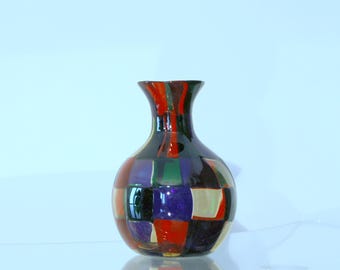 Fulvio Bianconi Venini Murano Art Glass Fish Vase, Signed Italian