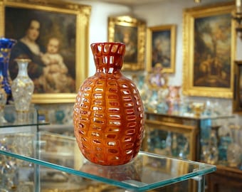 Vintage Fulvio Bianconi Venini Murano Glass Vase Vintage Italy Art
