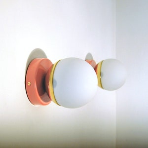Wall Light GLASS SPHERE - Brass / Glass - PINK Color