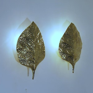 Pair Of Wall Lamp LEAF Art. A-017 - BRASS - Limited Edition