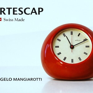 SECTICON Mod. T2 置き時計 - デザイン A. Mangiarotti、スイス製 1956年 - レッド