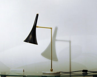 Table Lamp - Brass / Marble - BLACK Color - STILNOVO Style
