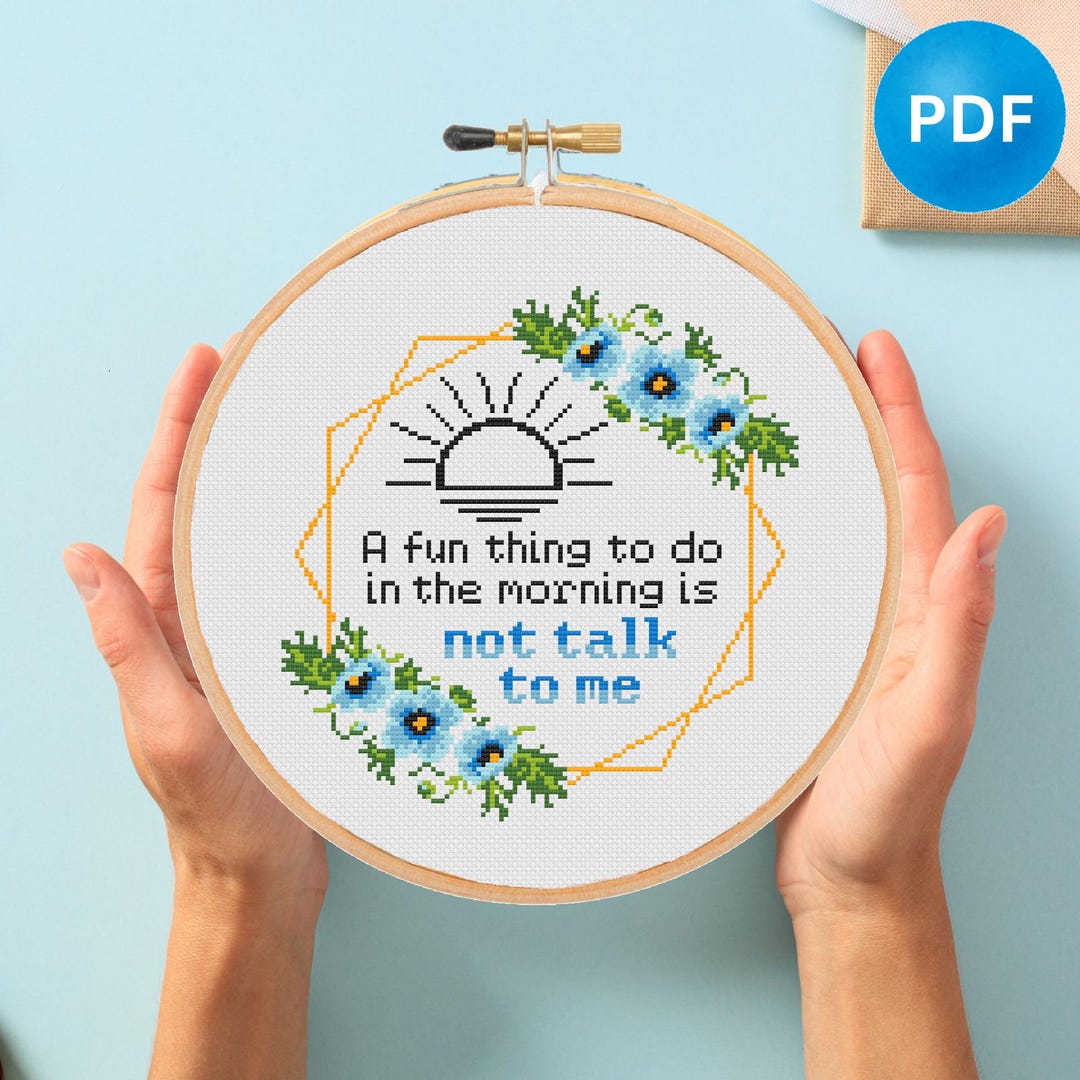 Funny Coffee Quote Cross Stitch Pattern: Snarky Office Easy Modern ...