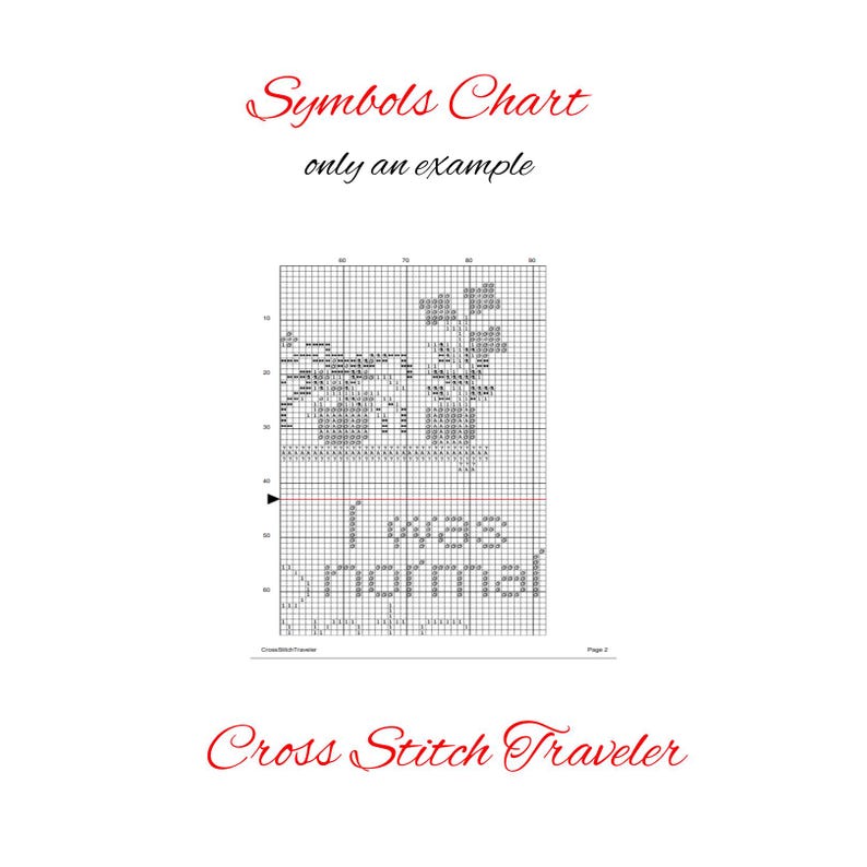May include: A cross-stitch pattern chart with the text "I was normal" in a grid. The chart includes a floral design and the words "Symbols Chart" and "Cross Stitch Traveler". The text is in red and the chart is in black and white.