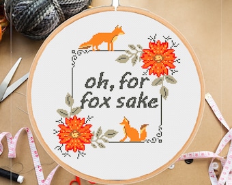 Roligt rävkorsstygnsmönster: Sarkastiskt blombroderi (PDF-nedladdning)