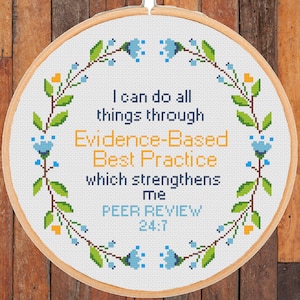 I Can do All Things Through Evidence-Based Best Practice Quote Cross stitch pattern Sarcastic Funny #376# Subversive-instant pdf download