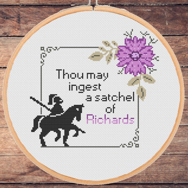 Funny cross stitch pattern Thou may ingest a satchel of Richards Adult Funny Xstich Sarcastic Subversive Modern Snarky- instant pdf download
