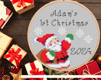 Baby's First Christmas Cross Stitch Pattern: Personalized DIY Ornament Customized Easy Customize (PDF Pattern)