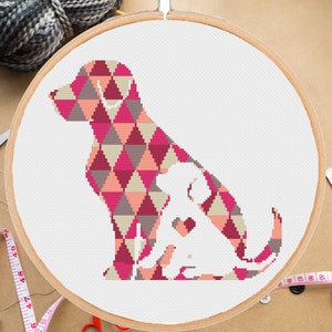 Baby Dog Cross Stitch pattern , animals cross stitch, modern pattern, Geometric Animals #242# Cross Stitch baby Nursery instant pdf download