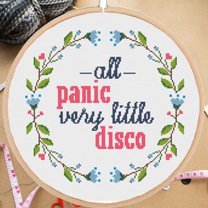 All Panic Very Little Disco Cross Stitch Pattern - #412# Funny, Subversive - Digital PDF