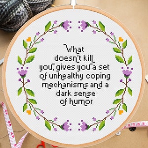 Funny Sarcastic Floral Cross Stitch Pattern: Adult Snark (PDF Download)