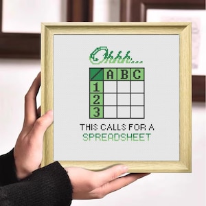 Lustiges Kreuzstichmuster für Datenanalytiker in Excel: Ohhh, das fragt nach einer Tabelle (PDF-Download)