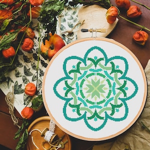 Keltisches Kreuzstichmuster Modernes Mandala xstitch keltisches irisches Knotenornament - sofortiger PDF Download