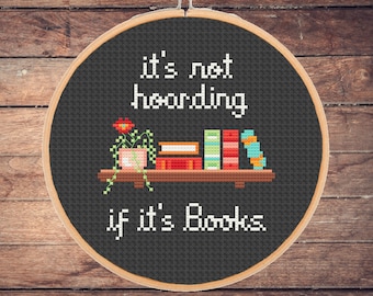 Funny Book Lover Cross Stitch Pattern: Sassy Snarky Books (PDF Download)